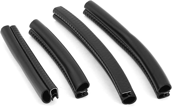 XMHF Car Rubber Sealing Sealed Strip Door Guard Buffer Protector Black 4pcs
