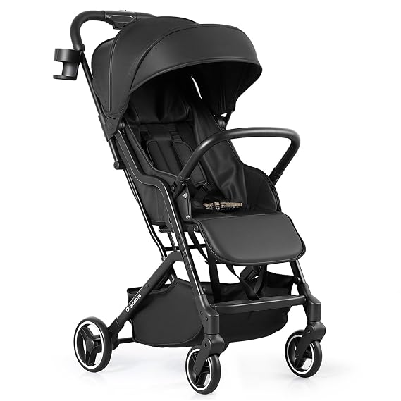 Compact Travel Stroller for Airplane, Lightweight Baby Stroller | Portable Stroller Foldable Toddler Stroller with One-Hand Fold, Adjustable Backrest, UPF 50+ Waterproof Canopy and Cup Holder