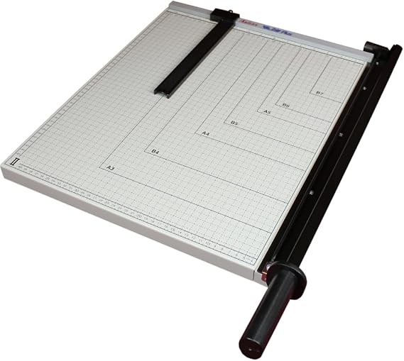 Akiles AOTP1518 Model OffiTrim Plus 1518 Manual Paper Trimmer, 18" (457mm) Knife/Trim Length, Up to 12 Sheets (20 lbs Paper) Cutting Capacity, 18" x 16" (457mm x 406mm) Table Size, Automatic Return