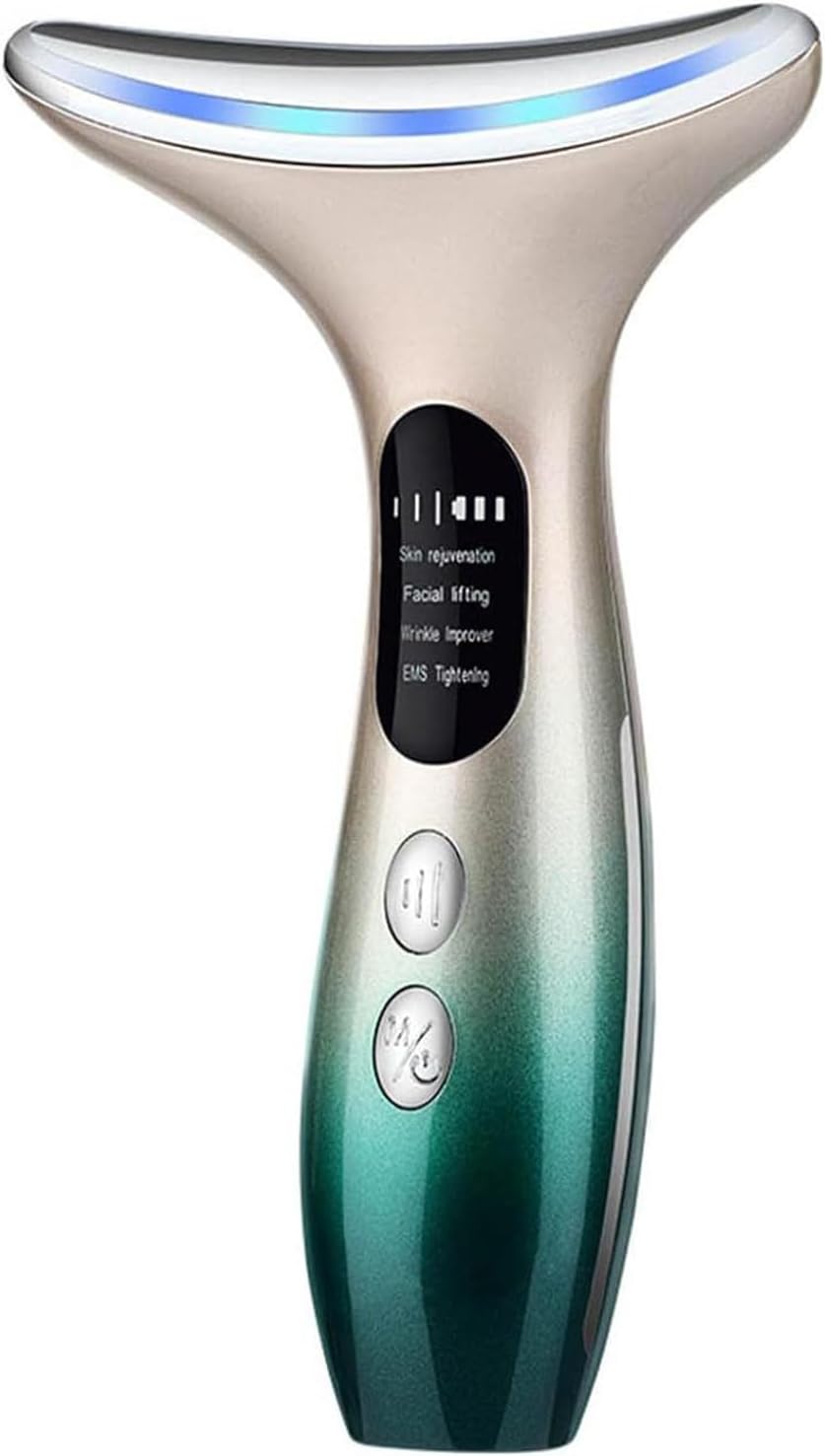 Face Massager，Anti-Wrinkle Face Device，Portable Skin Tightening Beauty Toning Device with 45 ±5°C Heat and 4 Massage Modes for SkinTightening & Neck Lifting EMS Massage Face Toning Firming Gradient