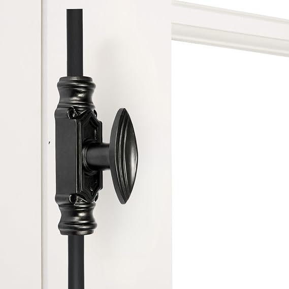 6' Iron Window Cremone Bolt - Double Window Locking, Bolt for French Windows, Victorian Old World Charm (Black - Powder Coat)