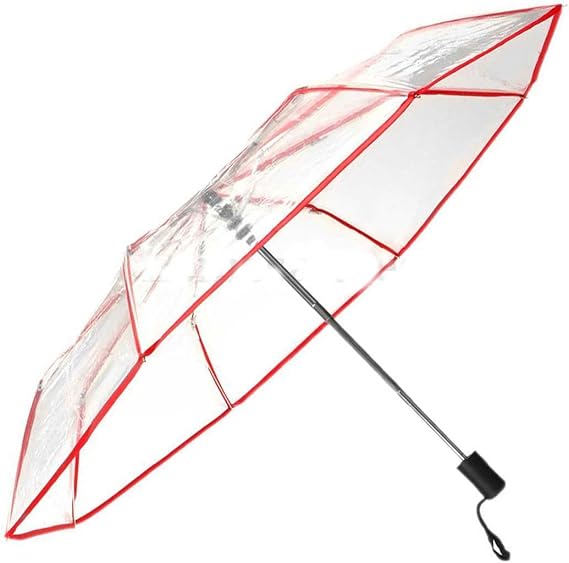 Full Automatic Umbrella Folding Transparent Clear Auto Open Travel