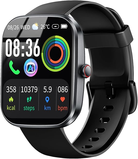 uaue Smartwatch for Men/Women, Sleep/Heart Rate Monitor, IP68 Waterproof Fitness Tracker for Android.US-T70ai
