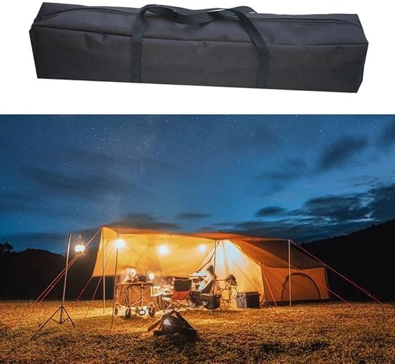 Oxford Cloth Tent Storage Bag, Travel Carry Case Camping Gear Canopy Poles Music Stands for Black 70x20x20cm
