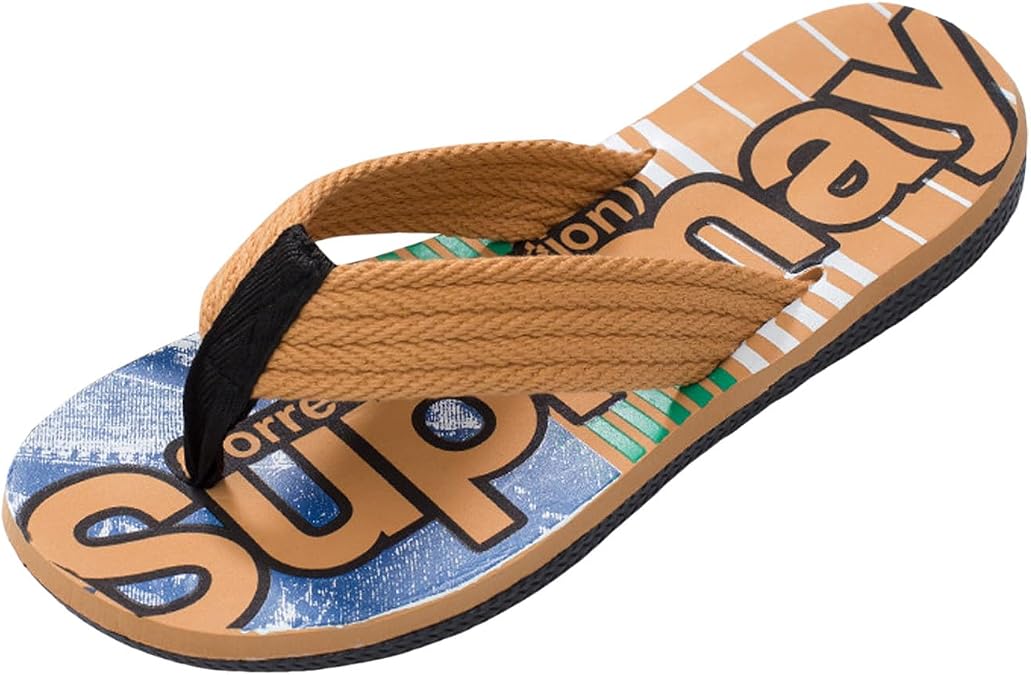 Men Summer Casual Outside Wear Beach Non Slip Breathable Flip Flops Clip Toes Big Size Flat Bottom Duds Mens Slippers (Yellow, 8)