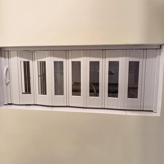 Small Folding Sliding Window with Handles & Acrylic Glass, Customizable Room Divider Sliding Door for Attic Kitchen, Lightweight Closet Doors(80x30cm/31.5x11.8inch)