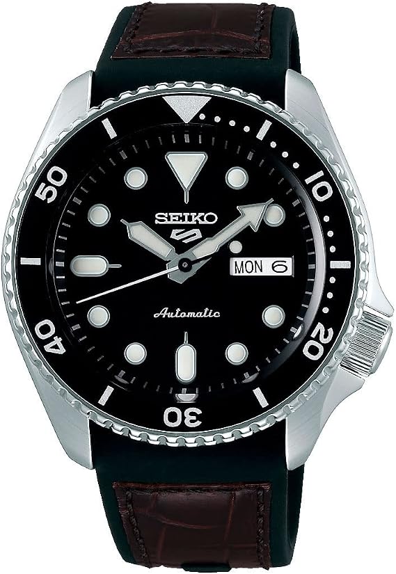 SEIKO Men's Analog Automatic Watch 5 Sport, Black, 43 mm