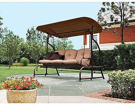 Brown Replacement Canopy Top Cover for Walmart's Sand Dune 3-Seater Swing