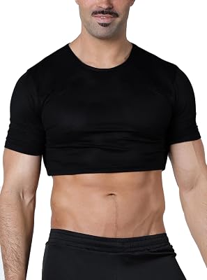 Mens Undershirts Muscle Fit Crop Top Short Sleeve Cropped T Shirt