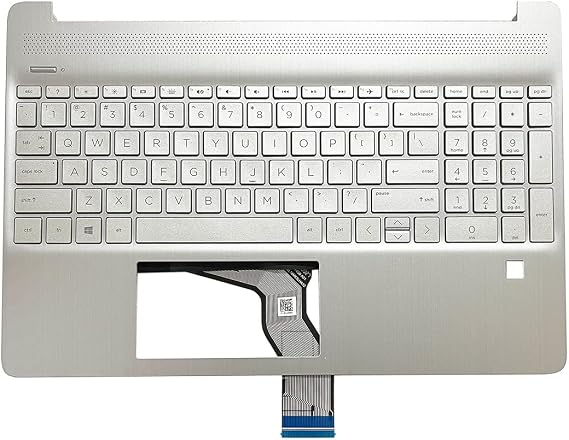 Replacemet Parts for HP 15-DY 15T-DY 15-EF 15.6" Palmrest Bezel with US-English Backlit Keyboard L63579-001 Silver