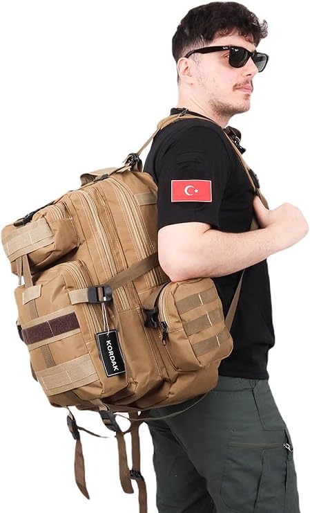 KORDAK Camel Lt Taktik Sırt Çantası Fonksiyonel Outdoor Tactical Çanta, 45, ASKYENİCBJCNTA, Bej, üniseks-yetişkin