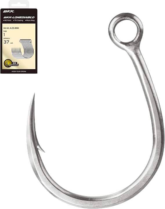 BKK LONEDIABLO Single Lure Hook | 5X | Saltwater Ultra-Antirust Coating | Hand Ground Point | Popping Trolling Stickbaits