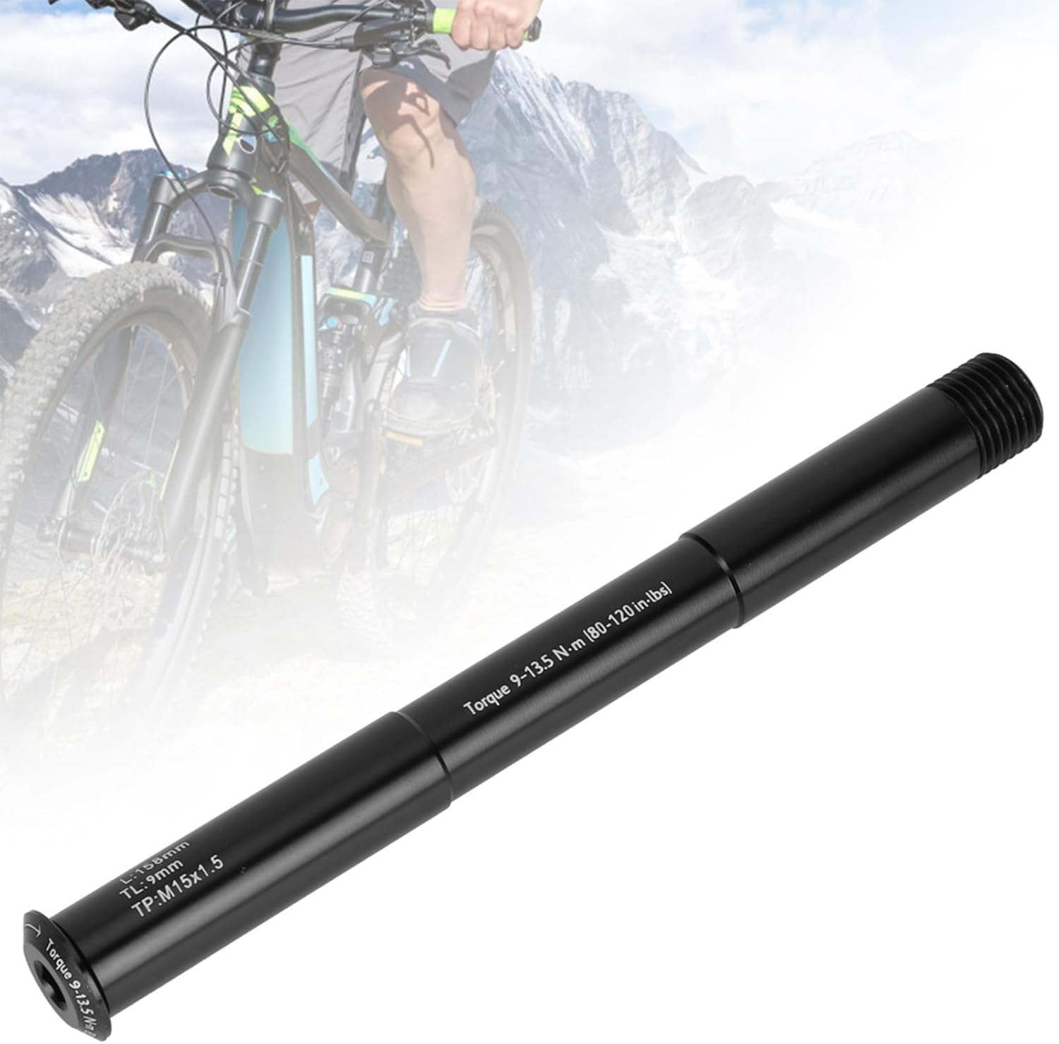 15X110 Thru Axle, Cycling Front Fork Axle, Aluminium Alloy Fork Axle Ycle Front Hub Tube Shaft Axle Lever, Mountain Cycling Fork Axle Skewer for RockShox 15X110MM 158L