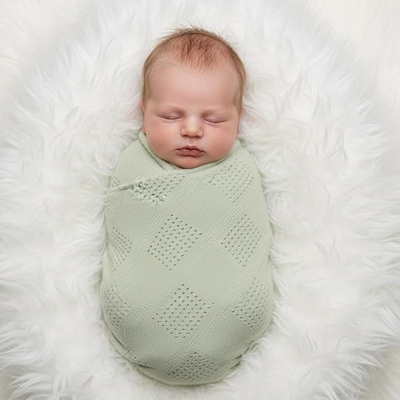 Baby Bright Swaddle Blanket - Baby Essentials | Essentials Must Haves, Swaddles for Newborns, Soft Blanket, Viscose Shawls - Mint