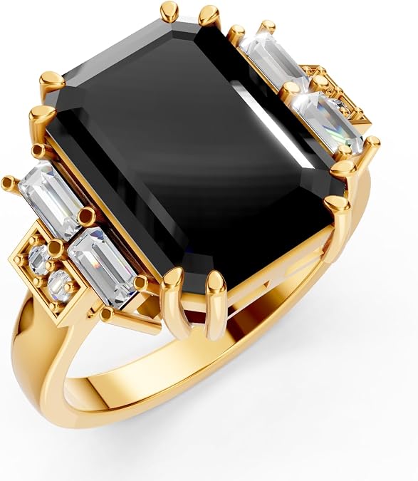 Unique Handmade Genuine Real Natural Black Onyx 925 Sterling Silver Promise Engagement Handmade Ring for Women