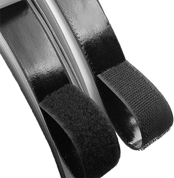 OBTANIM 1.5 Inch Wide Adhesive Black Hook and Loop Tape, 5.4 Yards Heavy Duty Sticky Back Fastener (Black)