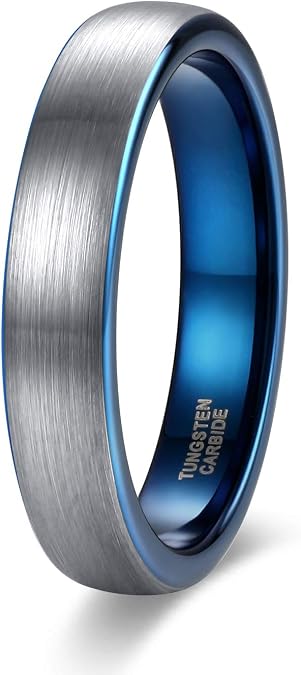 TRUMIUM 4mm 6mm 8mm Tungsten Ring Wedding Band for Men Women Two Tone Rings