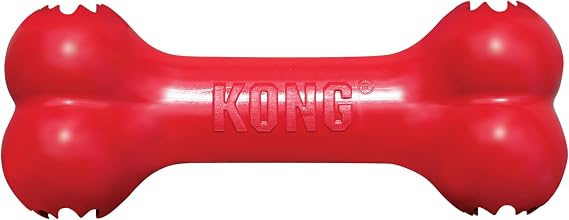 KONG Goodie Bone, For Large Dogs, Red | Durable Natural Red Rubber Bone with Patented Goodie Grippers, Treat-Dispensing for Extended Mental Engagement
