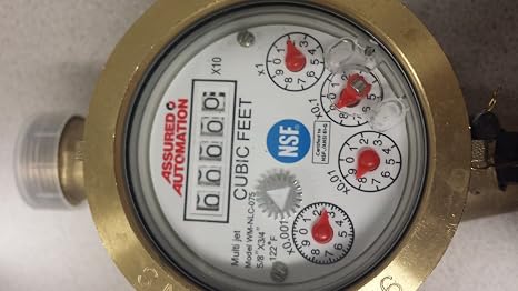 3/4 Water Meter: Lead Free Brass, NSF Certified, Multi-Jet, Cubic Feet (Horizontal Installation)