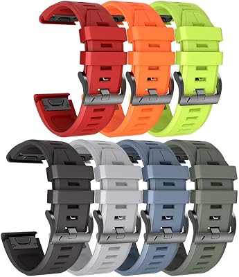 ANCOOL for Garmin Fenix 5X7X6X Watch Band Quickfit 26mm Watch Bands Compatible with Fenix 6X Pro5X Plus7X Pro8 51mmPack of 7