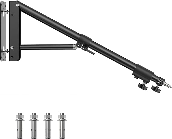 Ring Light Mount - Wall Mount Triangle Boom Arm, 4.3ft/130cm Wall Stand Tirpod Support 180Flexible Rotation for Studio Video Light, Monolight, Photography, Softbox, Reflector (4.3Ft)