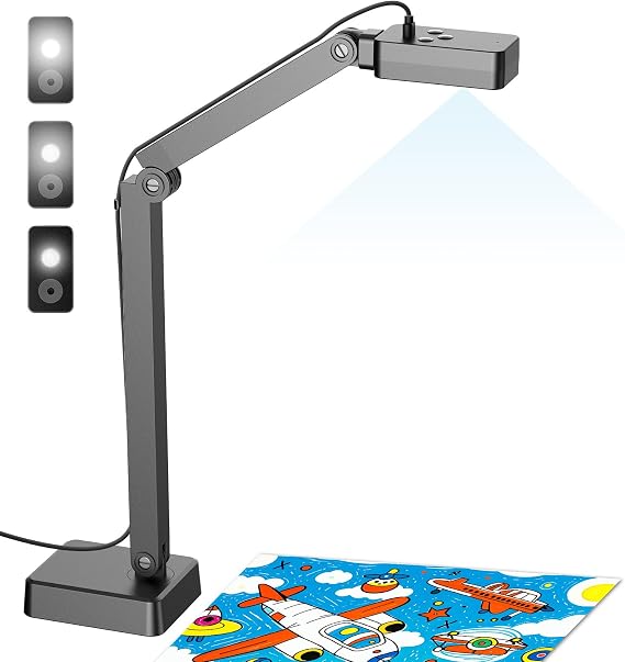 4K Document Camera for Teacher and Classroom, 8MP USB Webcam & Visualiser