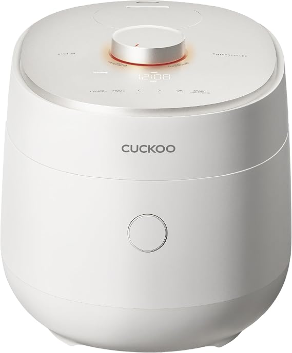 CUCKOO Twin Pressure Rice Cooker 10-Cup Uncooked / 20-Cup Cooked with Induction Heating Technology, Silent Pressure System, Open Cooking Mode, Dynamic Display, Eco Inner Pot, White (CRP-OHTR1009FW)