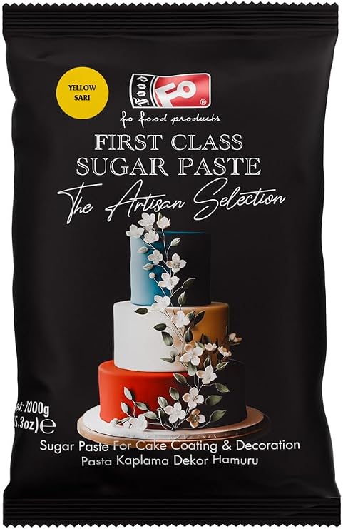 Sarı First Class Kaplama, Dekor ve Çiçek Yapımı için Şeker Hamuru 1 kg Yeni