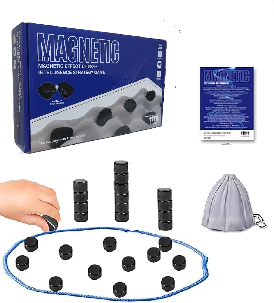 Super Enjoyable Magnetic Stone game - Magnetic Chess Game, Magnetic Stone Game, Educational Table Game, Concentration and Logical Thinking Developer, Parent-Child Communication, Travel Game