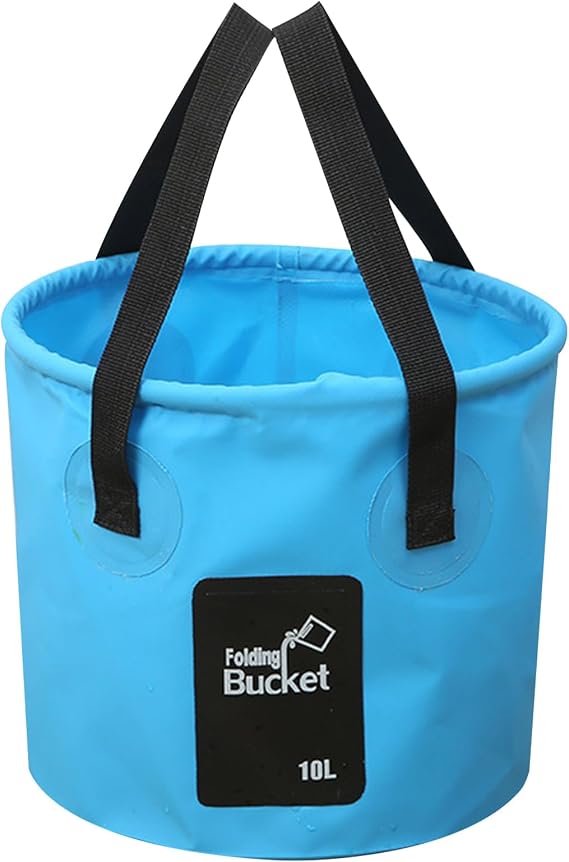 Lancry Collapsible Bucket - 10L/20L Large Capacity Foldable Water Bucket for Picnic, Camping, Fishing, Car Washing, Shopping (Blue, 10L)