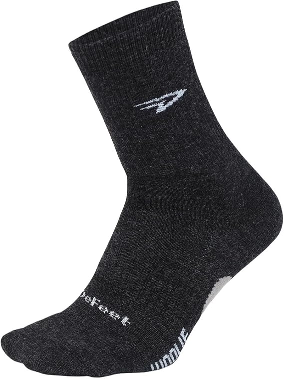 DEFEET Woolie Boolie 4" D-Logo Quarter Sock Cycling Running Everyday Sock | USA-made Woolie Boolie socks w/Merino warmth, insulated toe/heel/footbed, arch support, full padding moisture-wicking comfort