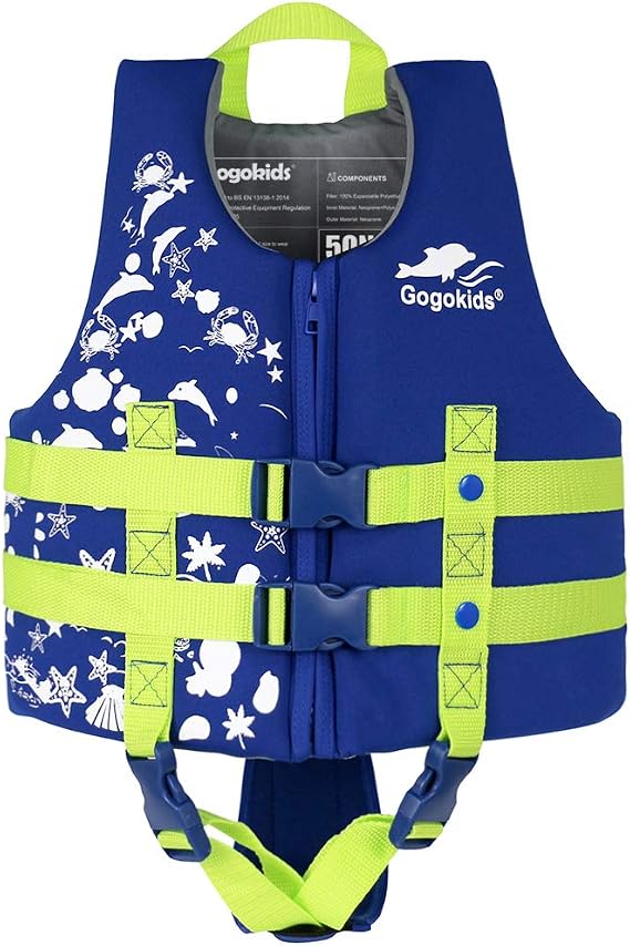 Gogokids Toddler Swim Vest, Kids Floaties 2-8 Years, 22-60 lbs | Neoprene Swim Vest for Pool Beach Puddle, Swimming Aid Pool Float Buoyancy Jacket for Boys, Girls, Children, Swimmies, Ninos