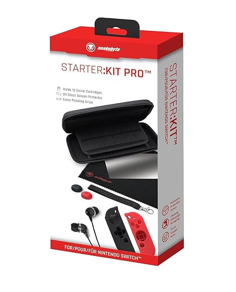 Snakebyte snakebyte NSW Starter Kit Pro for Use with Nintendo Switch Accessory Pack 9-in-1 Including Screen Glass Protector/Headphones - Nintendo Switch;