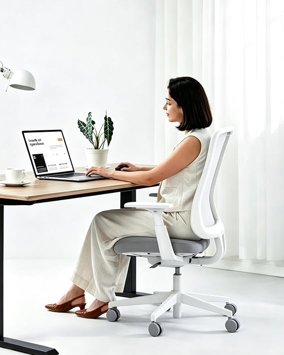 ProtoArc Flexer Ergonomic Office Chair for Women, White