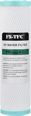 FS-TFC Pleated and CTO Carbon Composite Water Filter 0.2 Micron 10x2.5 Replacement Cartridge Universal Whole House