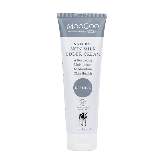 MooGoo Skin Milk Udder Cream - Lightweight Moisturizer for Sensitive, Dry, Irritated Skin Face & Body, All Ages Including Babies (120g)