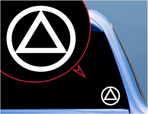 Custom Decal Car for AA Alcoholics Anonymous/Car, Truck, Funny, Tumbler, Window, Motorcycle, Helmet, Bumper, Decal for Laptop, Phone, Home Decoration / 4 in x 4 in/White