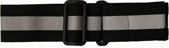 Reflective Elastic Belt w/Hook & Loop Closure Black