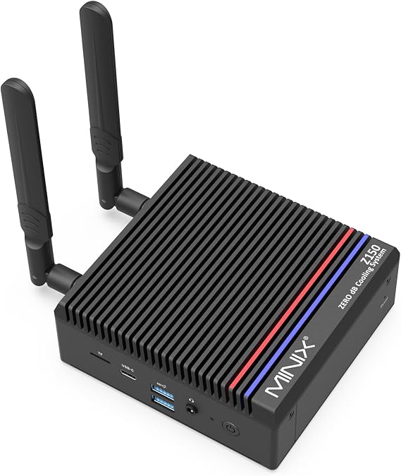 MINIX Z150-0dB Fanless Mini PC, Intel N150 (Upgraded N100), 8GB DDR4/256 GB PCIe x 4 SSD/4K Dual HDMI Display/2.5G LAN/USB-C/Windows 11 Pro/Auto Power On, for Home Office Industrial and Commercial