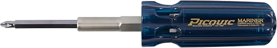Picquic 88102 Carded Mariner 7 Bit Multi Bit Screwdriver Corrosion Resistant, Aqua