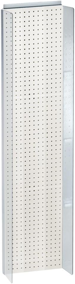Azar Displays 700354-WHT 14" W x 60" H Pegboard Powerwing Display with 4.5" W Side Wings in Solid White