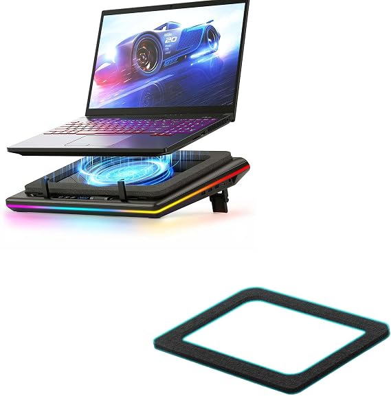 llano V12 RGB Laptop Cooling Pad Bundle with Memory Foam Seal & Dust-Proof