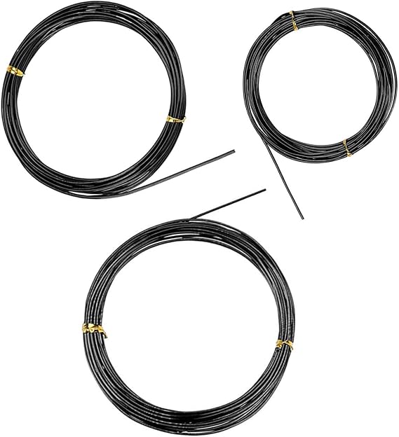BEADNOVA Bonsai Tree Wire 98 Feet Black Aluminum Bonsai Tree Training Wire for Indoor and Outdoor Plant (Black, 1mm, 30m)