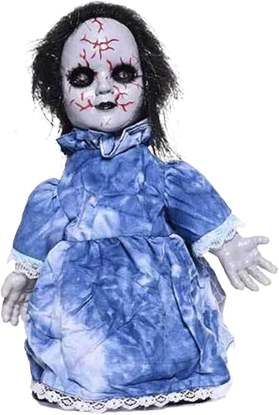 Halloween Decorations, Walking Creepy Doll with Lighting Eyes & Hair, Animated Scary Haunted Doll Horror with Sounds for Haunted House Halloween Decorations|