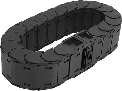 WanRomJun Black Plastic Drag Chain,0.7meter  1m Cable Wire Carrier Drag Chain Full Enclosed Low Noise Series Tank Towlines Removable Assembly Cable Drag ChainD25 x 38