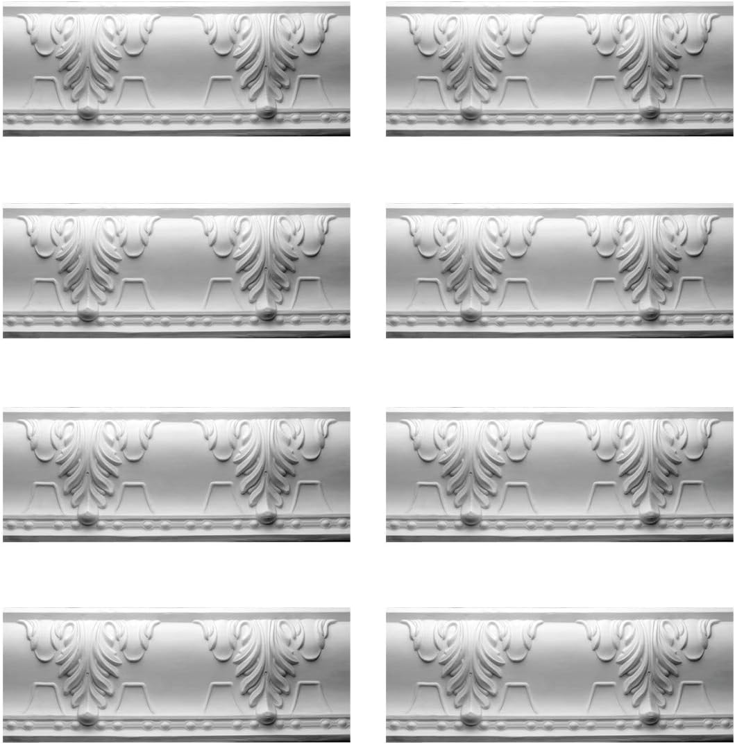 Renovators Supply Cornice White Urethane Autumn Melody Design 8 Pieces Totaling 635 Length
