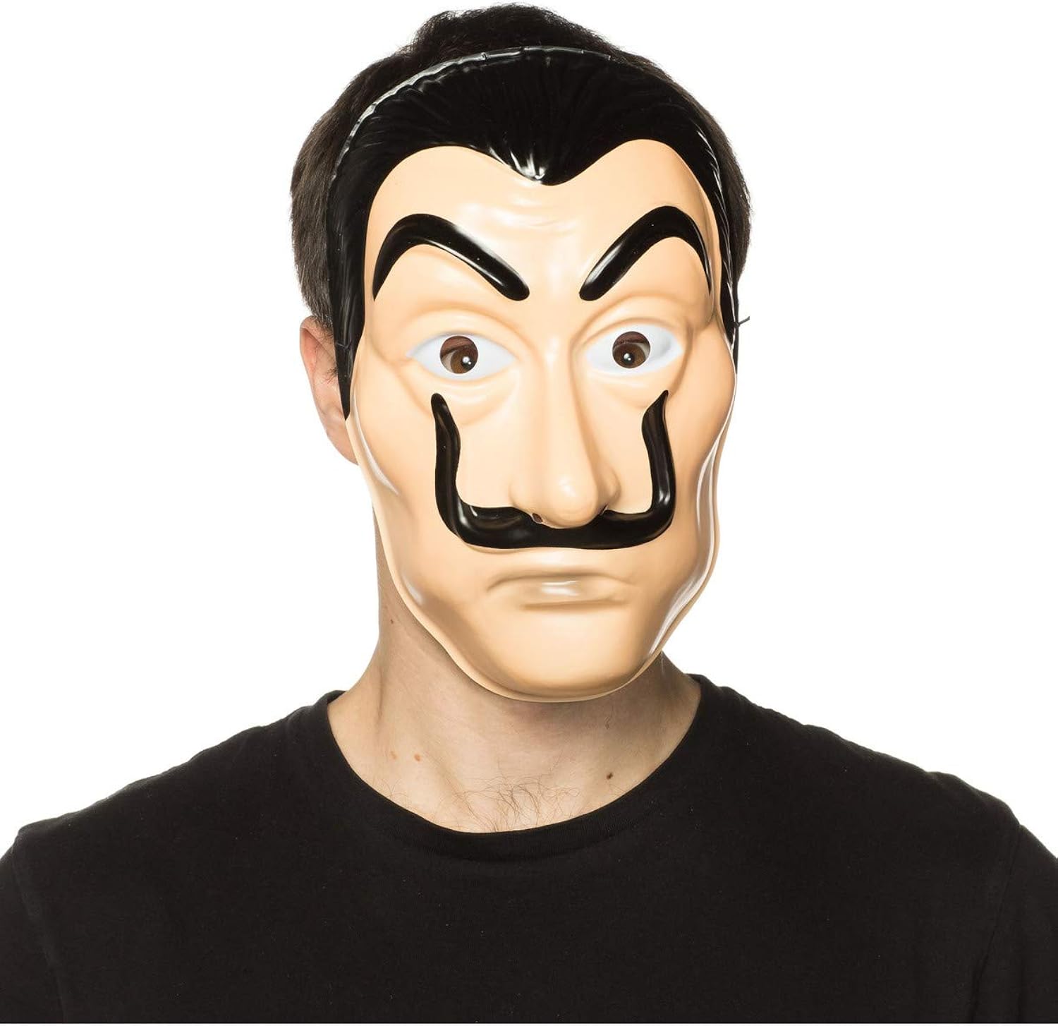 HMS Adult Heist Salvador Dali Costume Face Mask Brown