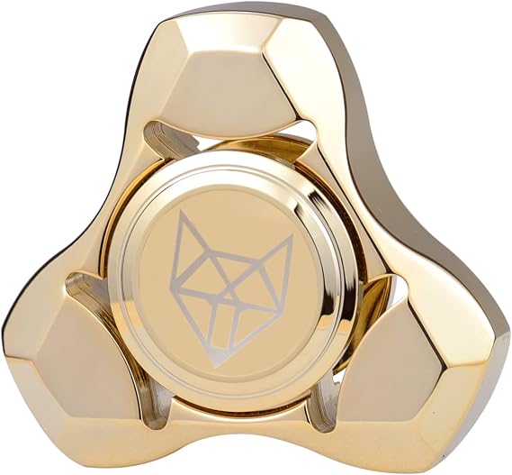 FREELOVE Premium Metal Fidget Spinner for Adults, Stainless Steel Heavy Silent Spinner with Precision Bearing, Small Office Desk Toy & EDC for Stress Relief Focus ADHD, Gold