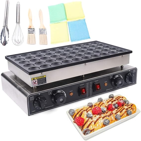 パンケーキメーカー 電気ミニベーカー ノンスティックワッフルアイロン 1700w タイマー付き 均一な熱分布 キッチンやレストランに最適 温度範囲 122～572℉
