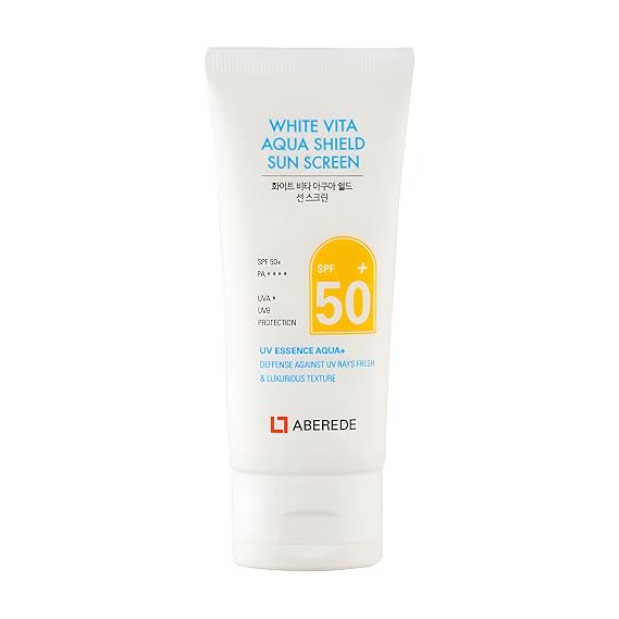 White Vita Aqua Korean Sunscreen SPF50+ PA++++ 1.69 fl oz/50ml, Lightweight No White Cast Essence Sunscream,Hydrating Daily Facial Sunblock with Triple Hyaluronic Acid nongreasy UV Protection